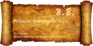 Mihaiu Bendegúz névjegykártya